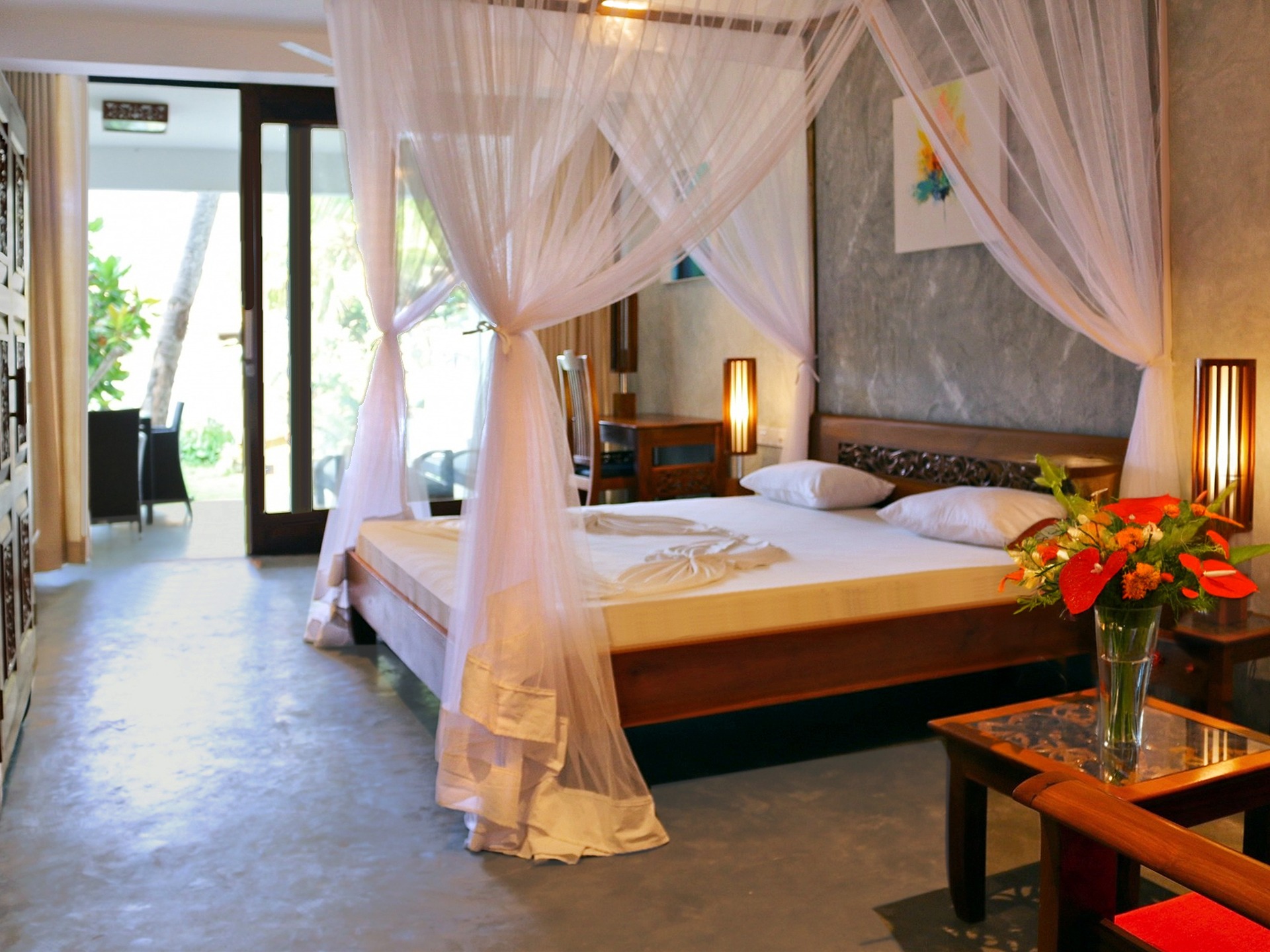 Doppelzimmer Nr. 21 mit Pool- und Meerblick