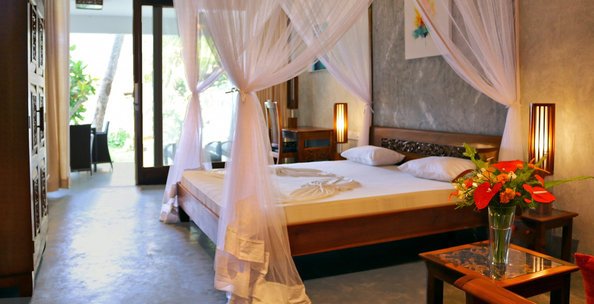 Doppelzimmer Nr. 21 mit Pool- und Meerblick